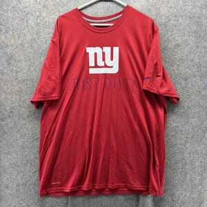 New York Giants Shirt Mens 2XL Red NFL Football Nike Dri Fit Just Do It Graphic